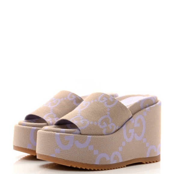 Gucci Shoes - Gucci Monogram Jumbo GG Platform Slides 42
